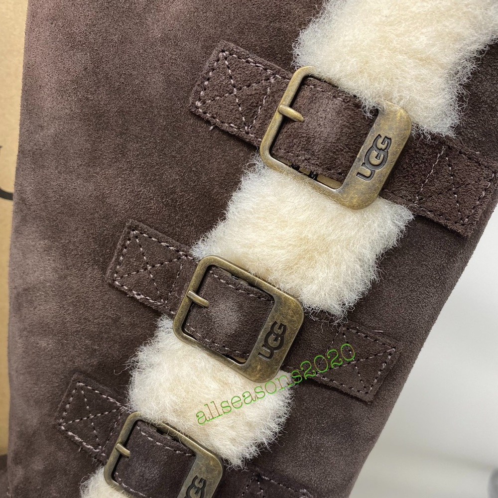 UGG Klea Cho Women’s Boot Brown Suede Fur - Picture 3 of 11